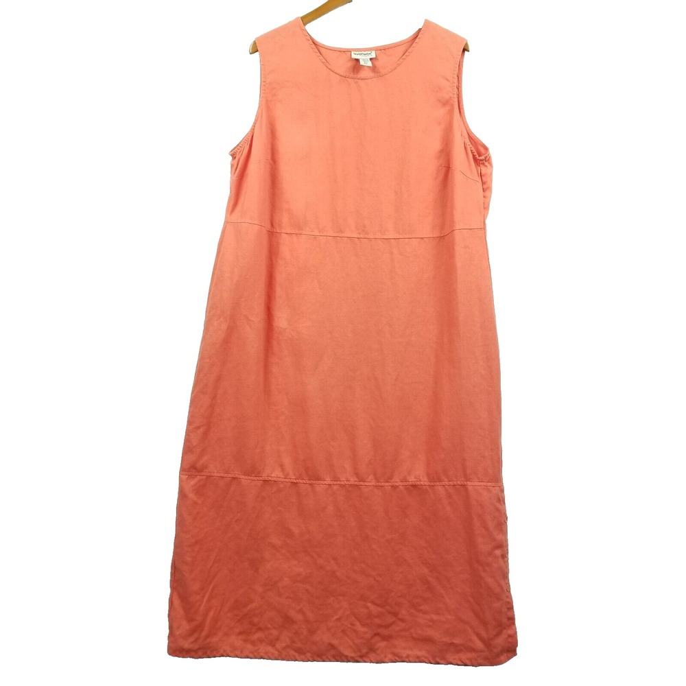 Bridewater‎ Studio Maxi Dress Women 22 Orange Linen Sleeveless Everyday Comfort